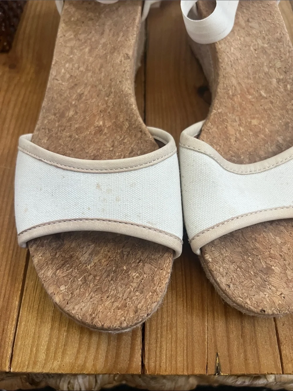 Ugg Amell Australia canvas open toed Jute Wedge Sandals with Ankle Tie